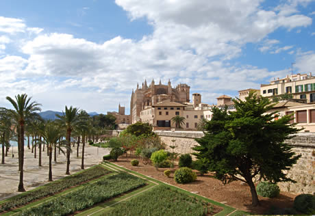 Ancient gothic cathedral in palma de mallorca photo