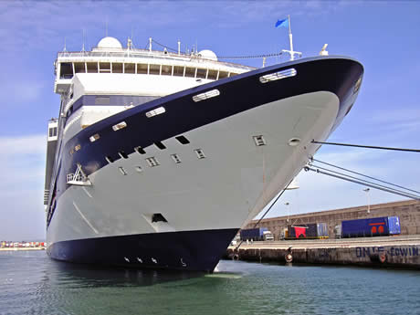 Cruise ship in the port of majorca photo