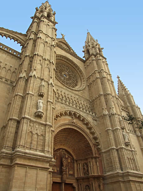 Facade of cathedral la seu in palma de mallorca photo