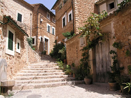 Narrow streets in majorca photo