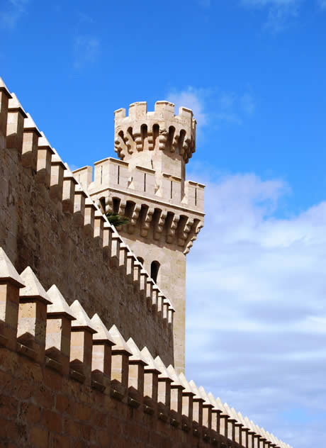 Tower of the medieval castle in palma de majorca photo