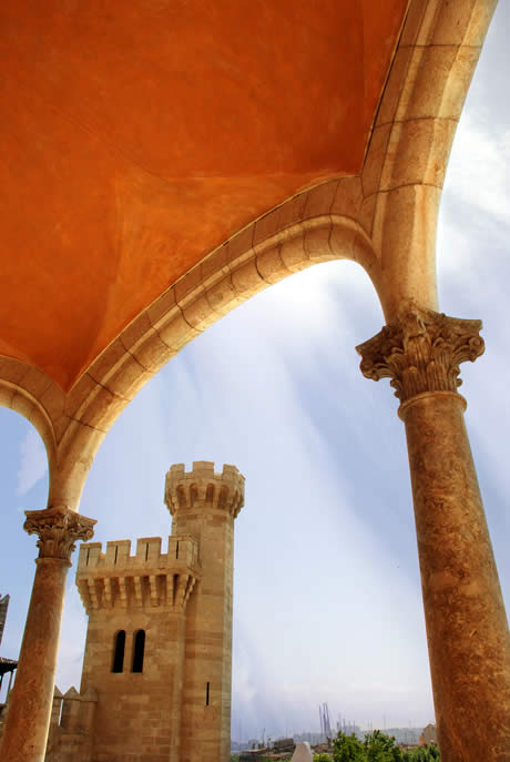 View of almudaina palace palma de mallorca spain photo