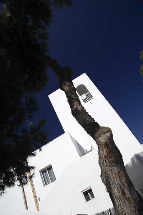 White residence and a deep blue sky in cala d or mallorca photo